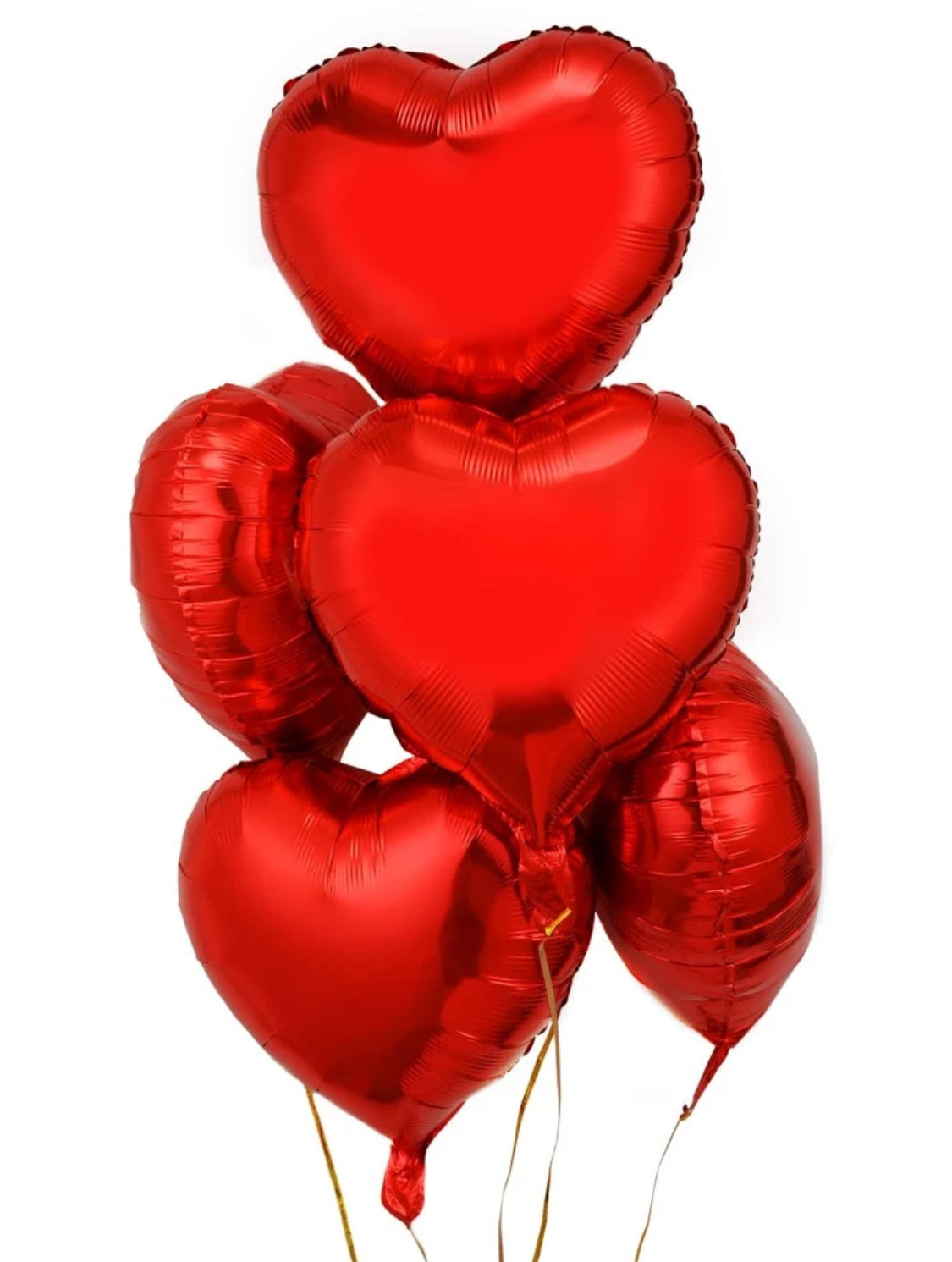 Heart Balloons 5 Pieces RED